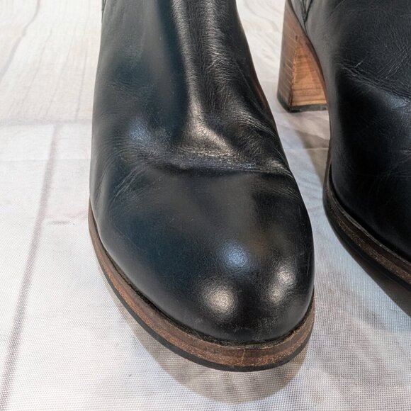 Wolverine 1000 Mile W00844 Women 7.5 Black Leather Block Heel Ankle Bootie Boot - Picture 3 of 10